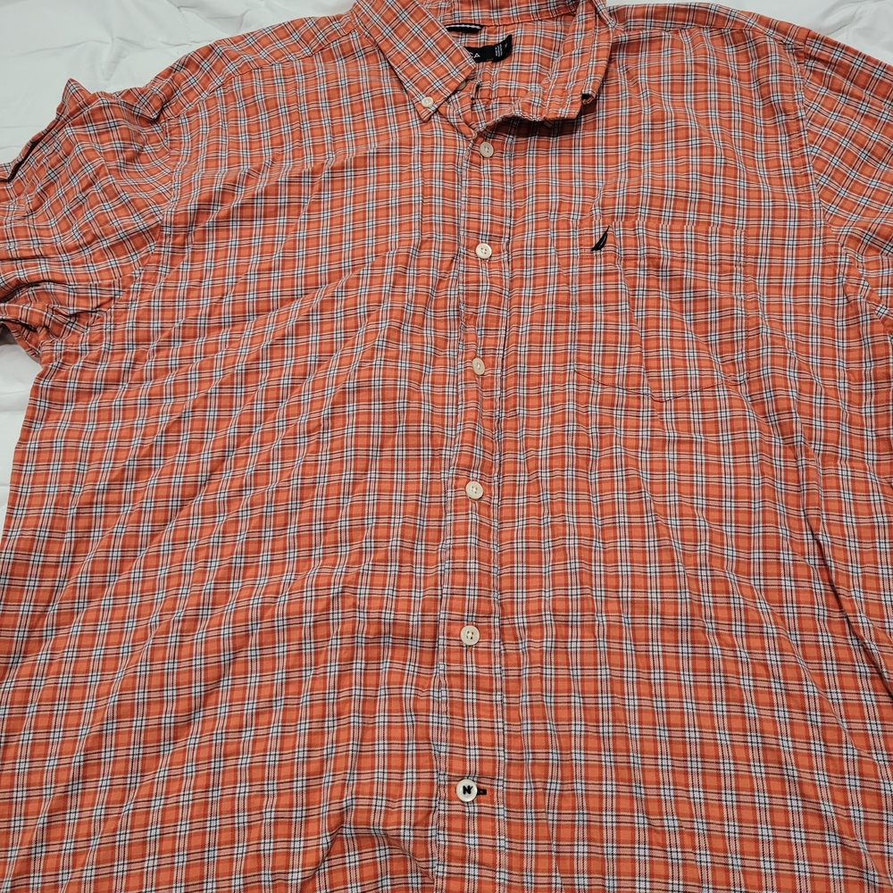 Men's Orange Plaid Shirt